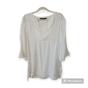 Vix Paula Hermanny White Eyelet Swim Cover Up Size Large